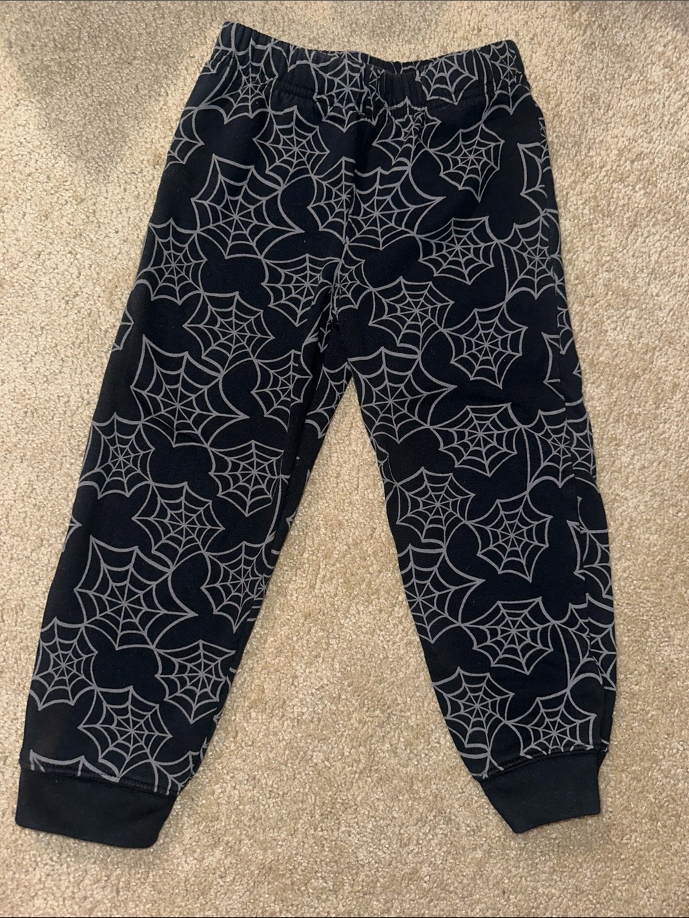 Carter's Black Sweatpants with Gray Spiderweb Print